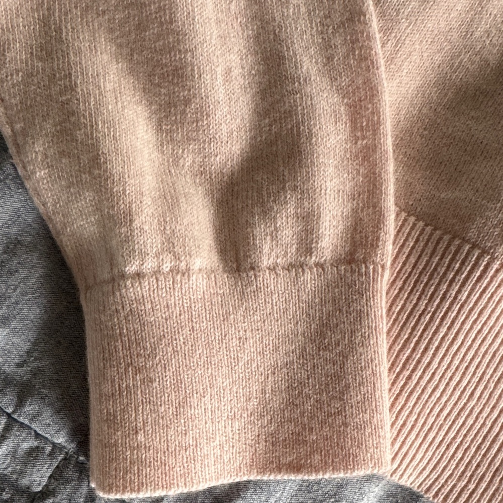 Anthropologie Blush Pink Ribbed-Neck Knit Cardigan - Picture 9 of 10